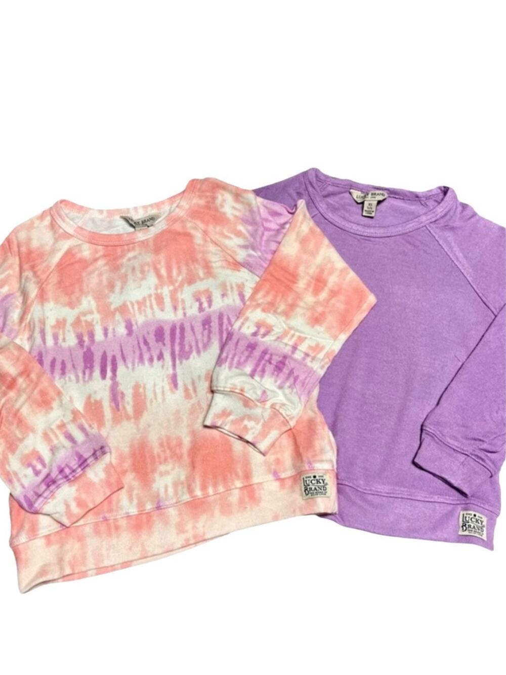 Lucky Brand Girl Knit Long Sleeve Tops Tie Dye Pink Purple Small NWT